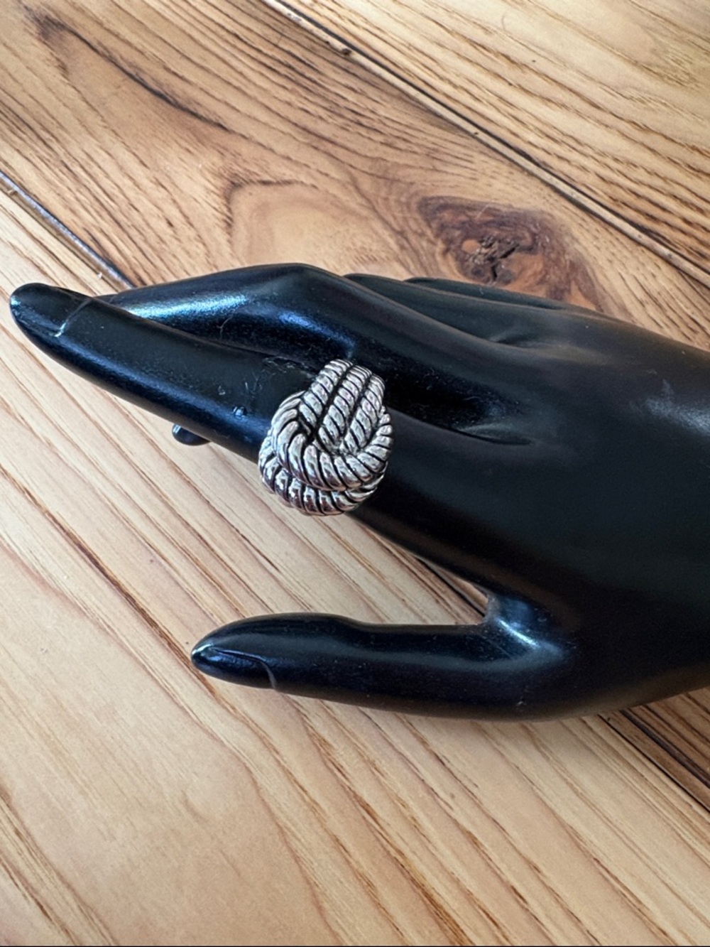 Lia Sophia Silver-Tone Rope Knot Ring